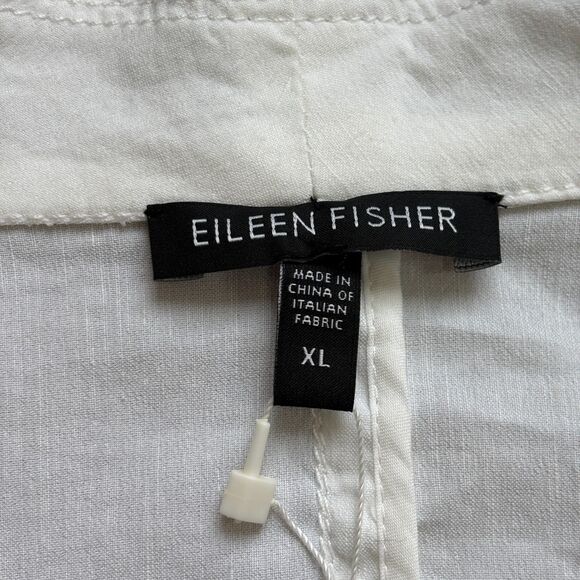 Eileen Fisher Linen Viscose Blazer Jacket Women's XL White Stretch Summer NWT - Picture 4 of 8